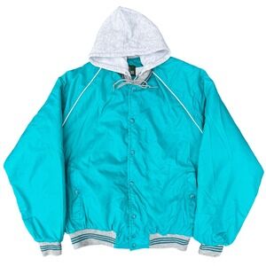 Vintage Bass Pro Shops Outdoors Teal Hooded Jacket Men's Medium Retro 90s Style